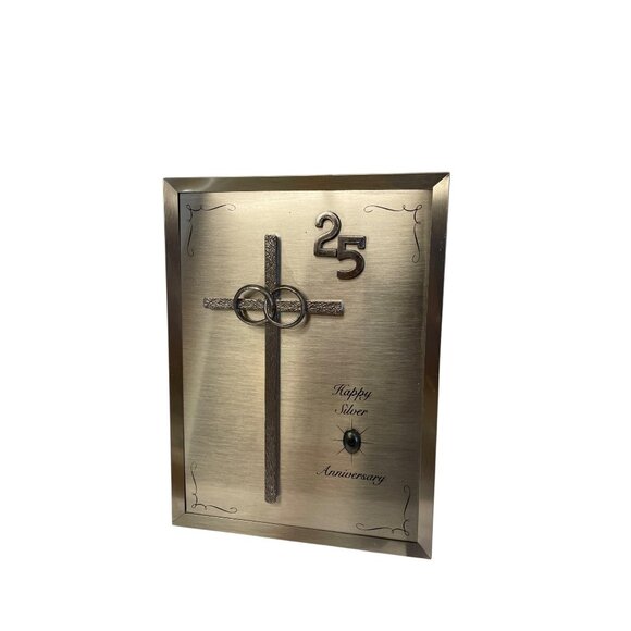 Furtado 25th Happy Silver Anniversary Musical Frame With Cross Giveaways Gray Me - Picture 12 of 16